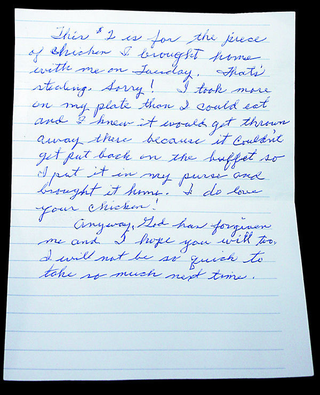 Illustration for article titled KFC Customer Anonymously Sends in $2, Apologizes For "Stealing"